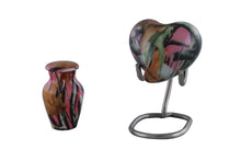Load image into Gallery viewer, Small/Keepsake 5 Cubic Inches Heart Camouflage Design-11 Brass Funeral Cremation Urn
