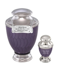 Load image into Gallery viewer, Large/Adult 200 Cubic Inches Zejtar Purple Pearl Metal Funeral Cremation Urn
