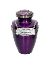 Load image into Gallery viewer, Large/Adult 200 Cubic Inches Apollo Purple Brass Funeral Cremation Urn
