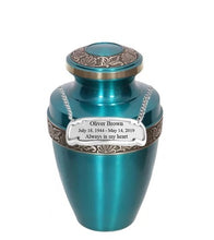 Load image into Gallery viewer, Large/Adult 200 Cubic Inches Apollo Teal Funeral Cremation Urn
