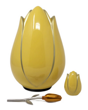 Load image into Gallery viewer, Small/Keepsake 4 Cubic Inches Yellow Tulip Fiberglass Funeral Cremation Urn
