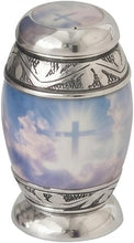 Load image into Gallery viewer, At Peace Memorials Nirvana Sky Cross Keepsake Urn for Ashes
