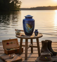 Load image into Gallery viewer, At Peace Memorials Crappie Fish Set Urn for Ashes
