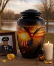 Load image into Gallery viewer, At Peace Memorials Veteran Tribute Set Urn for Ashes
