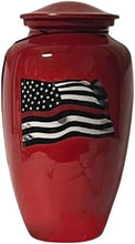 Load image into Gallery viewer, At Peace Memorials Firefighter Red Adult Urn for Ashes

