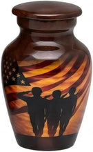 Load image into Gallery viewer, At Peace Memorials Patriotic Soldier Cremation Keepsake Urn for Ashes
