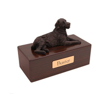 Load image into Gallery viewer, Bronze Golden Retriever Walnut Base Pet Cremation Urn w/ Figurine in 5 diff base sizes
