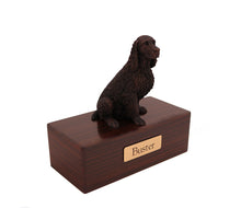 Load image into Gallery viewer, Bronze Springer Spaniel Pet Cremation Urn in 5 Diff Walnut Base Sizes
