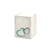 Load image into Gallery viewer, Monumental Memorials Hearts Blue White, Small Urn
