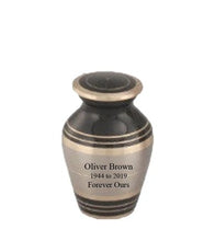 Load image into Gallery viewer, Large/Adult 200 Cubic Inches Marvel Pewter Black Brass Funeral Cremation Urn
