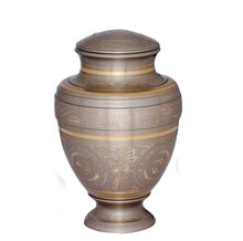 Load image into Gallery viewer, Large/Adult 200 Cubic Inches Serene Empire Platinum Brass Funeral Cremation Urn
