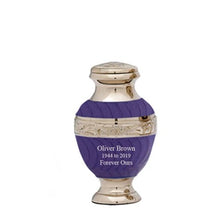 Load image into Gallery viewer, Large/Adult 200 Cubic Inches Serene Purple Brass Funeral Cremation Urn
