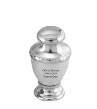 Load image into Gallery viewer, Small/Keepsake 4 Cubic Inches Zejtar White Pearl Metal Funeral Cremation Urn
