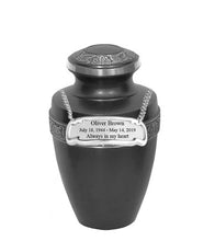 Load image into Gallery viewer, Large/Adult 200 Cubic Inches Apollo Grey Brass Funeral Cremation Urn

