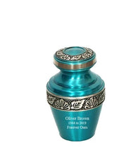 Load image into Gallery viewer, Large/Adult 200 Cubic Inches Apollo Teal Funeral Cremation Urn
