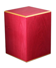 Load image into Gallery viewer, Large/Adult 210 Cubic Inches Red Box Wood Cremation Urn for Ashes
