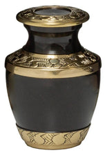 Load image into Gallery viewer, Small/Keepsake 3 Cubic Inches Mocha Brown Brass Funeral Cremation Urn for Ashes
