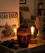 Load image into Gallery viewer, At Peace Memorials Motorcycle Tribute Set Urn for Ashes
