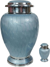 Load image into Gallery viewer, At Peace Memorials Hotep Tropical Blue Urn for Ashes SET

