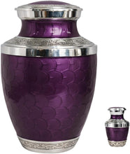 Load image into Gallery viewer, At Peace Memorials Cordoba Dark Purple Urn for Ashes SET
