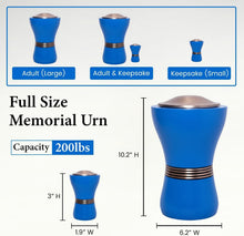 Load image into Gallery viewer, At Peace Memorials Canopic/Blessing Blue Urn for Ashes SET
