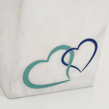 Load image into Gallery viewer, Monumental Memorials Hearts Blue White, Extra Small Urn
