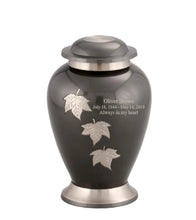 Load image into Gallery viewer, Large/Adult 200 Cubic Inches Flora Autumnal Leaf Brass Funeral Cremation Urn
