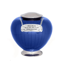 Load image into Gallery viewer, Large/Adult 200 Cubic Inches Baroque Blue Brass Funeral Cremation Urn
