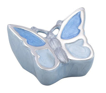 Load image into Gallery viewer, Small/Keepsake Soulful Wings Butterfly Blue 5 Cubic Inches Funeral Cremation Urn

