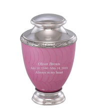 Load image into Gallery viewer, Large/Adult 200 Cubic Inches Zejtar Pink Pearl Metal Funeral Cremation Urn
