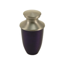 Load image into Gallery viewer, Purple Alloy &amp; Brass Keepsake Funeral Cremation Urn for Ashes, 5 Cubic Inches
