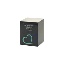Load image into Gallery viewer, Monumental Memorials Hearts Blue Black, Extra Small Urn
