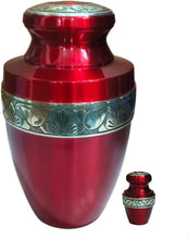 Load image into Gallery viewer, At Peace Memorials Tranquility Red Urn for Ashes SET
