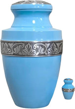Load image into Gallery viewer, At Peace Memorials Tranquility Blue Urn for Ashes SET
