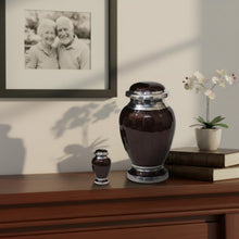 Load image into Gallery viewer, At Peace Memorials Hotep Brown Keepsake Urn for Ashes
