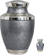 Load image into Gallery viewer, At Peace Memorials Cordoba Soft Grey Urn for Ashes SET
