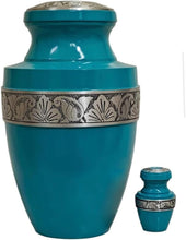 Load image into Gallery viewer, At Peace Memorials Tranquility Biscayne Green Urn for Ashes SET

