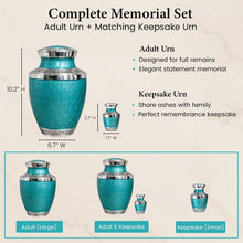 Load image into Gallery viewer, At Peace Memorials Cordoba Biscayne Green Keepsake Urn for Ashes
