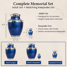 Load image into Gallery viewer, At Peace Memorials Cordoba Navy Blue Keepsake Urn for Ashes
