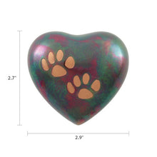 Load image into Gallery viewer, Small/Keepsake Copper Brass Quest Heart Cremation Urn, 3 cubic inches
