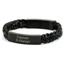 Load image into Gallery viewer, At Peace Memorials Onyx/Black Braided Leather Bracelet
