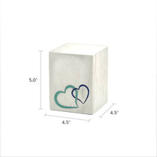Load image into Gallery viewer, Monumental Memorials Hearts Pink Black, Medium Urn

