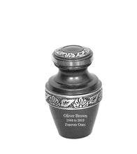 Load image into Gallery viewer, Small/Keepsake 4 Cubic Inches Apollo Grey Brass Funeral Cremation Urn
