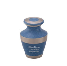 Load image into Gallery viewer, Large/Adult 200 Cubic Inches Sparta Blue Brass Funeral Cremation Urn
