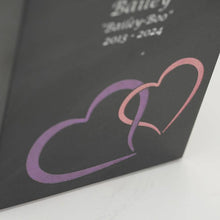 Load image into Gallery viewer, Monumental Memorials Hearts Pink Black, Extra Small Urn
