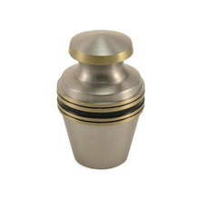 Load image into Gallery viewer, Keepsake Brass Pewter  Funeral Cremation Urn for Ashes, 5 Cubic Inches
