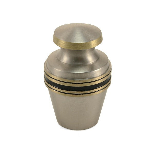 Keepsake Brass Pewter  Funeral Cremation Urn for Ashes, 5 Cubic Inches