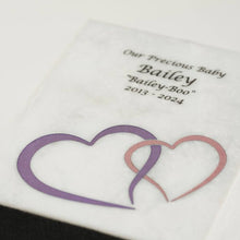 Load image into Gallery viewer, Monumental Memorials Hearts Pink White, Extra Small Urn
