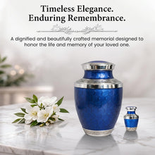 Load image into Gallery viewer, At Peace Memorials Cordoba Navy Blue Keepsake Urn for Ashes
