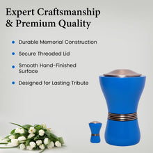 Load image into Gallery viewer, At Peace Memorials Canopic/Blessing Blue Urn for Ashes SET
